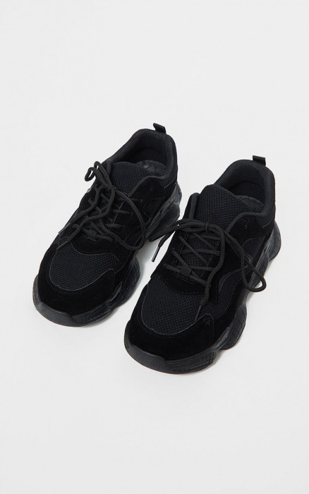 Pantofi sport cu talpă cu bule groase NEGRU [3]