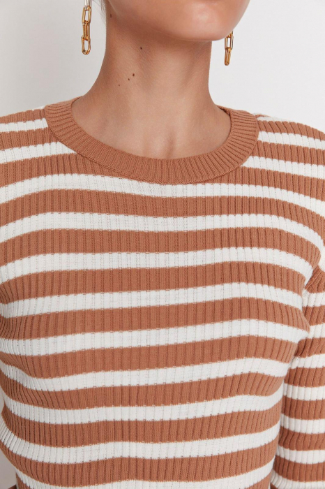 Pulover din tricotaje cu dungi Camel Basic [3]