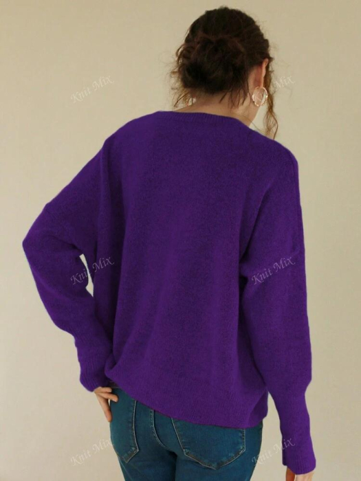 Pulover Tricotat Pentru Femei, Stil Francez De Navetă, Pulover Casual Cu Mânecă Lungă, Guler Rotund [5]