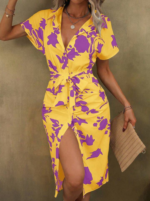 Rochie cu imprimeu si cordon [2]