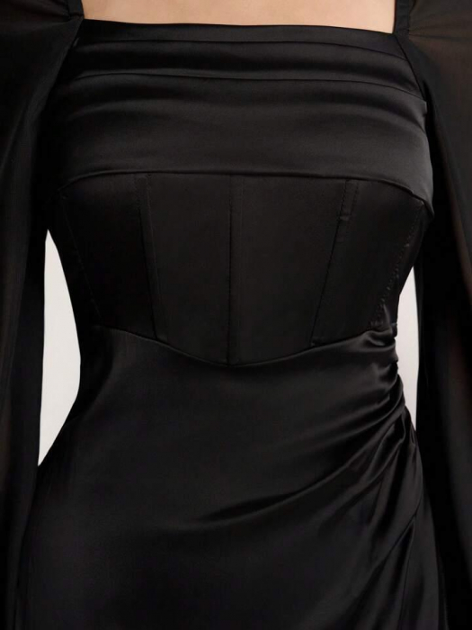 Rochie de cocktail cu mânecă lungă, minimalistă și la modă pentru femei [4]