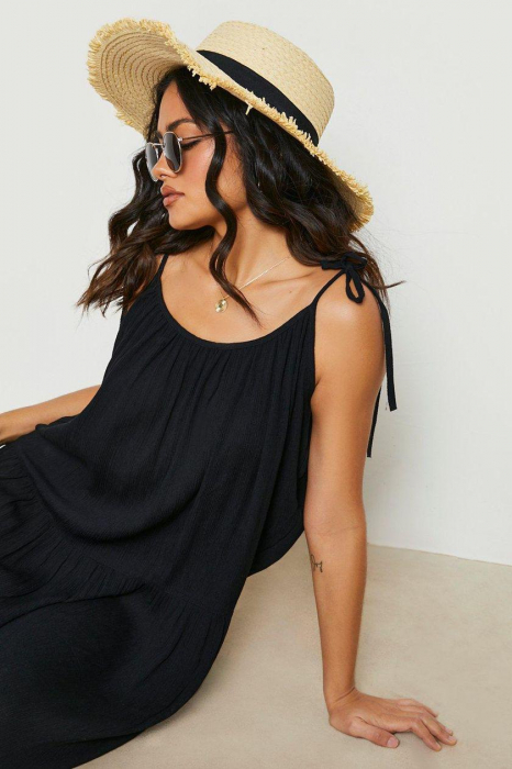 Rochie de plajă maxi cu bretele șifonate [4]