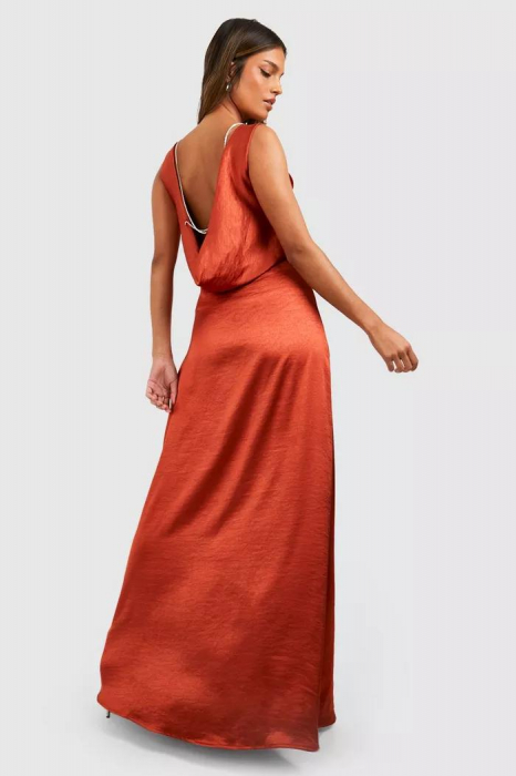 Rochie maxi de satin diamante [4]