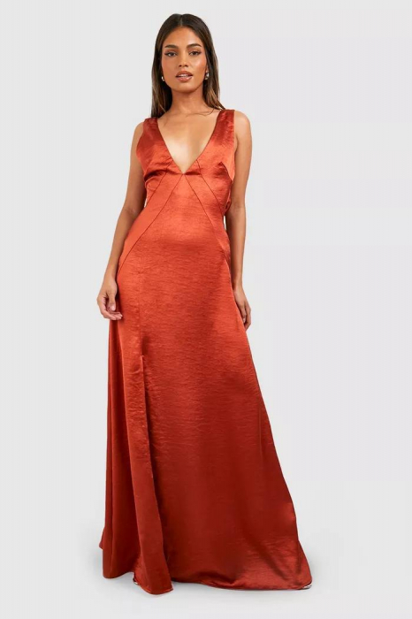 Rochie maxi de satin diamante [2]