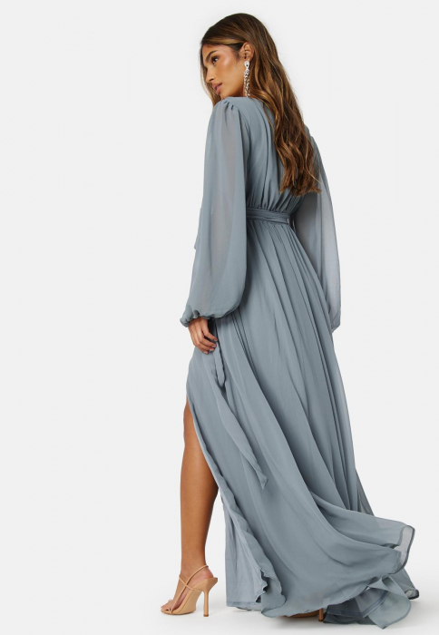 Rochie maxi din șifon cu mânecă lungă [2]