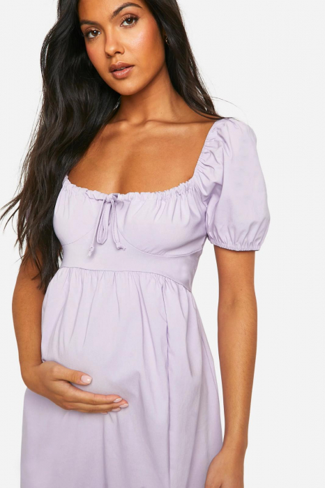 Rochie midi de maternitate bengalină cu mâneci bufante [3]