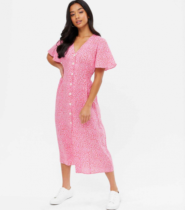 Rochie midi cu buline rosii [4]