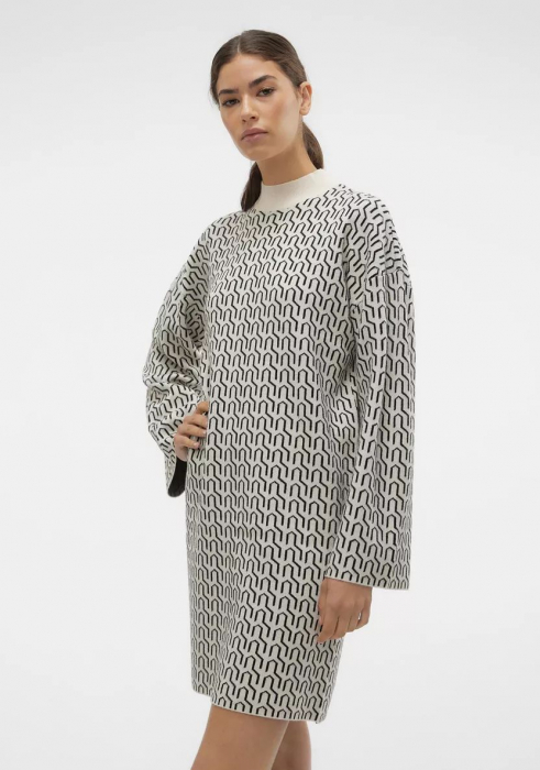 Rochie mini tricotată cu gât înalt [3]