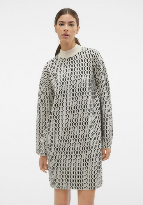 Rochie mini tricotată cu gât înalt [1]