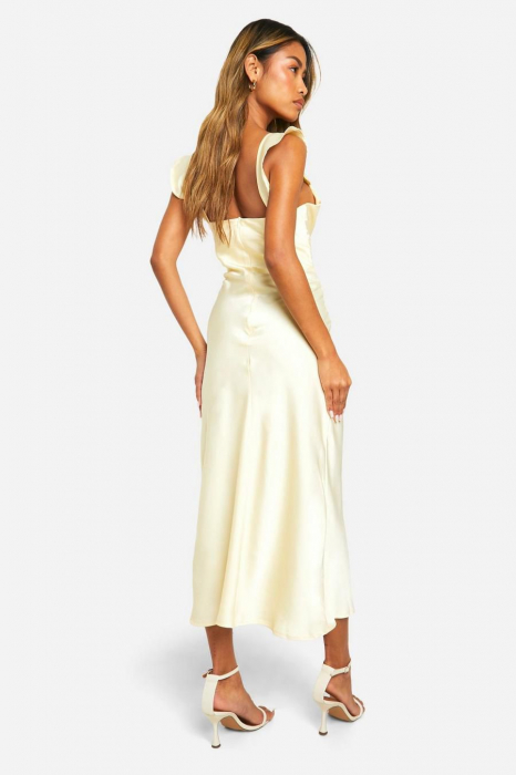 Rochie mixadi cu maneca  de satin [2]