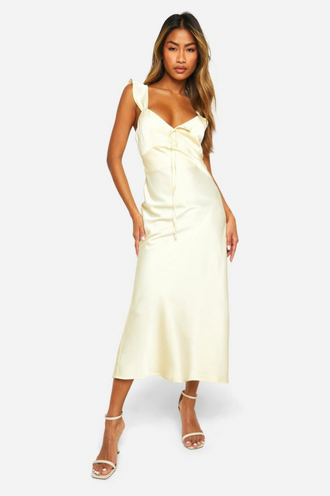 Rochie mixadi cu maneca  de satin [3]