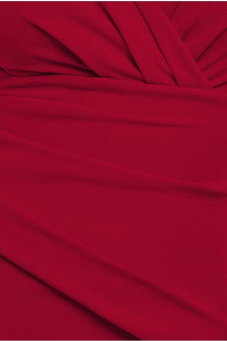 Rochie rosie cu decolteu in V [4]