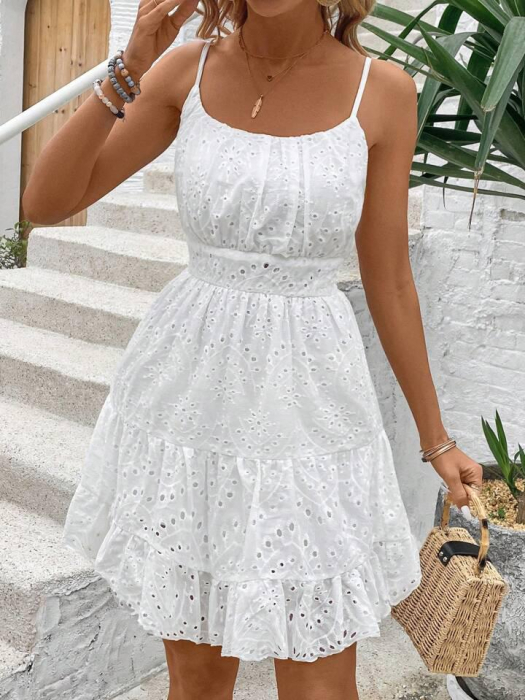 Rochie tip camisol Breezaya cu broderie, culoare uni [1]