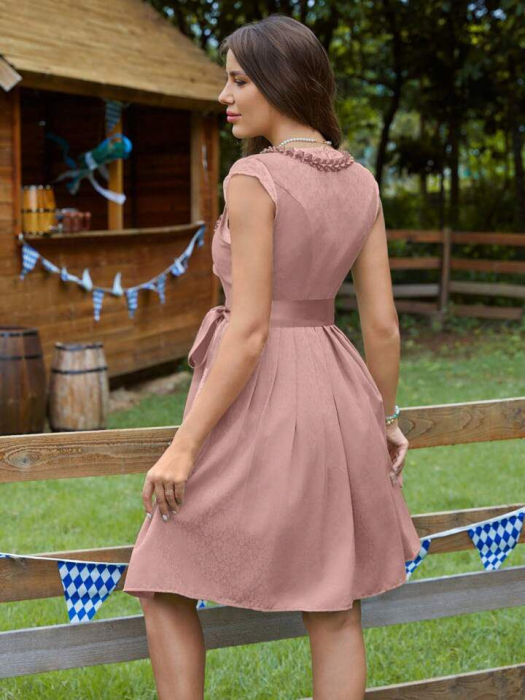 Rochie topless cu broderie franceză și șireturi în față [4]