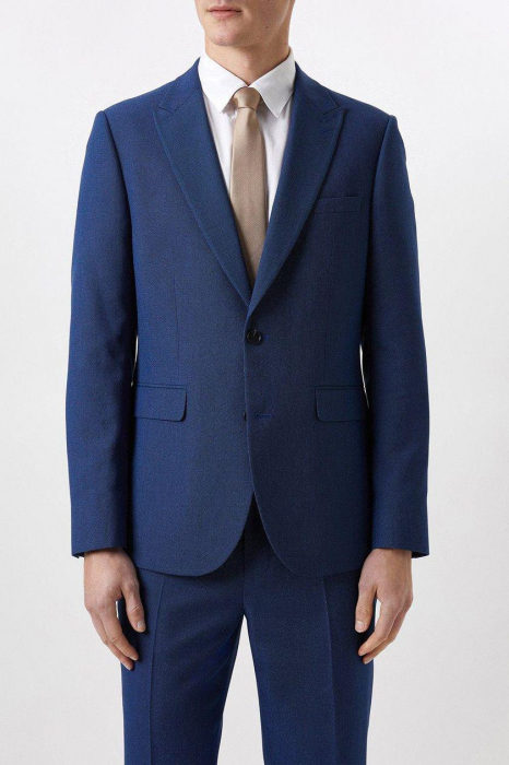 Sacou de costum albastră Slim Fit Plus And Tall [5]
