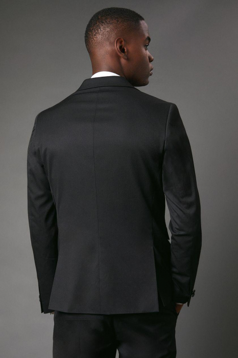 Sacou de costum neagră smoking slim fit [3]