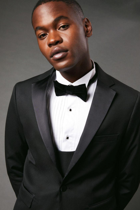 Sacou de costum neagră smoking slim fit [4]