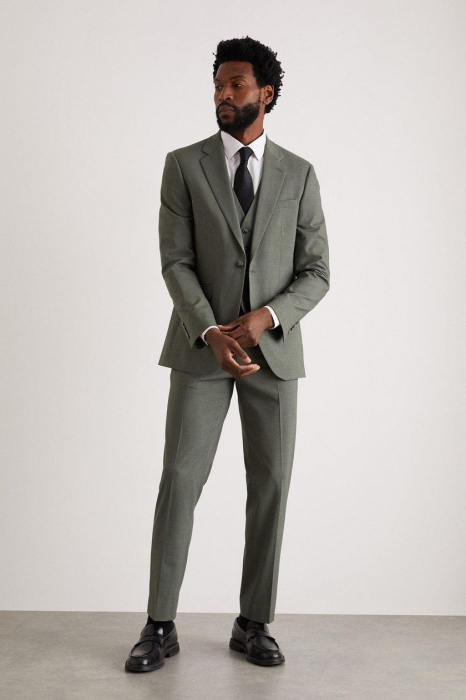 Sacou de costum slim fit din twill fin [4]