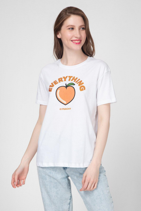 Tricou alb Peach [3]
