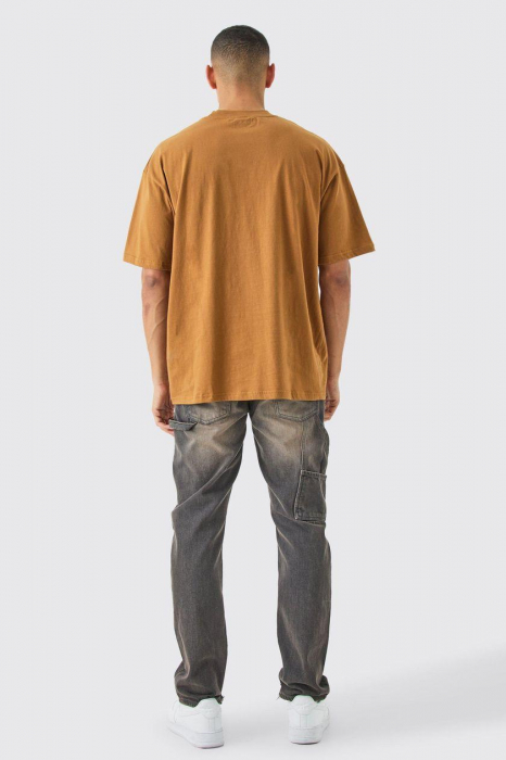 Tricou basic supradimensionat cu guler lung [3]