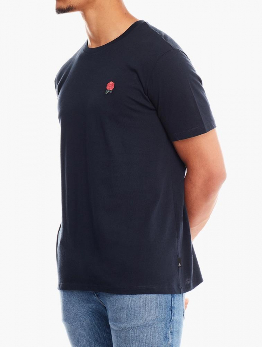 Tricou bleumarin cu un trandafir brodat [4]