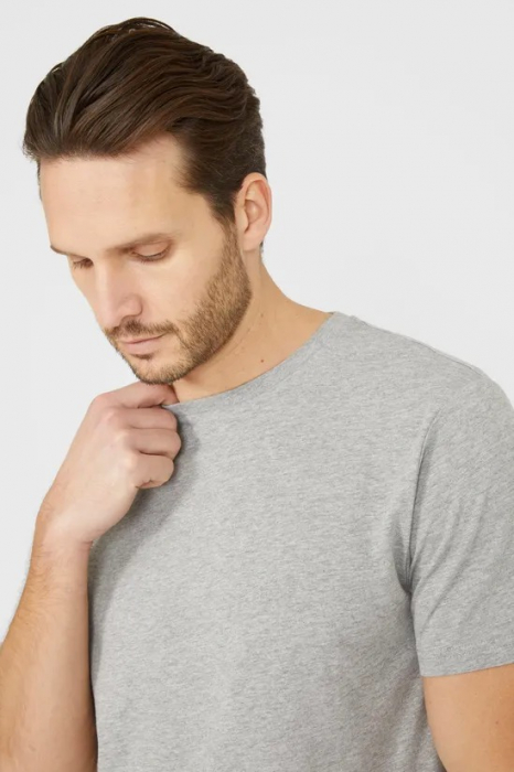 Tricou cu guler rotund din bumbac [2]