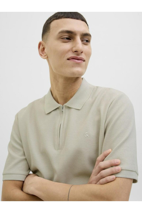 Tricou pentru bărbați  cu fermoar și guler polo [3]