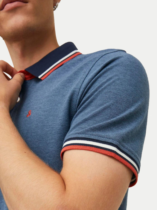 Tricou polo Albastru Slim Fit [4]