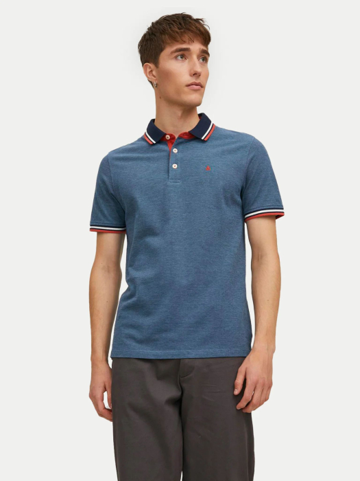 Tricou polo Albastru Slim Fit [2]