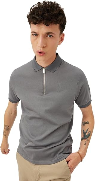 Tricou polo cu guler interlock contrastant [2]
