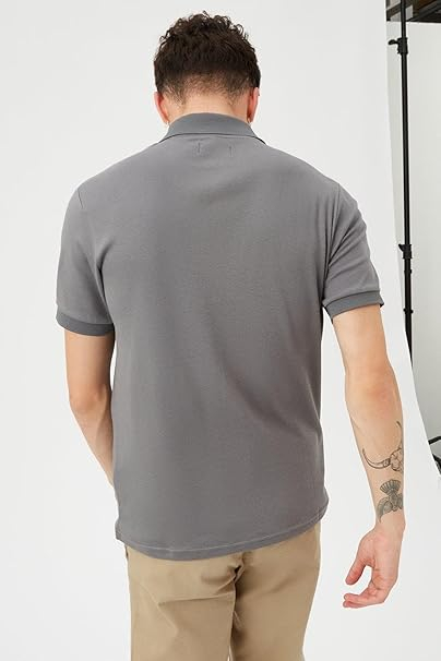 Tricou polo cu guler interlock contrastant [4]