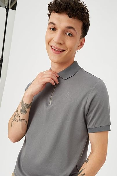 Tricou polo cu guler interlock contrastant [3]