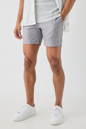 PANTALONI SCURTI - PANTALONI SCURȚI ELASTICI CU TALIE FIXĂ, CROIȚI SLIM FIT