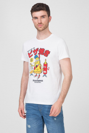 Tricou alb bărbătesc cu imprimeu [1]