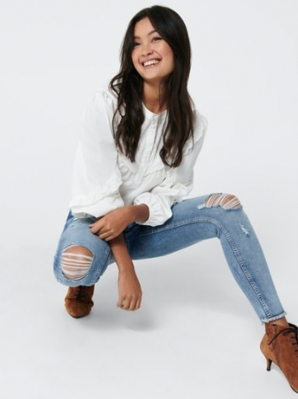 Blugi skinny cu talie medie BLUSH albastru deschis [1]