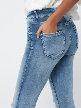 Blugi skinny cu talie medie BLUSH albastru deschis [4]