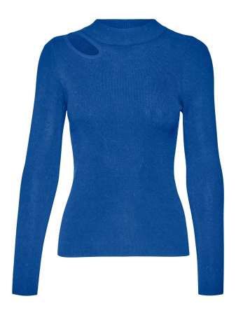 FEMEI - Bluza albastru cu decupaj
