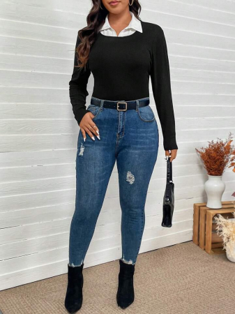 BLUZE - Bluza cu guler