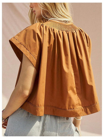 Camasa MakeMeChic pentru femei, cu guler nou, mânecă Dolman, cu franjuri, stil boho și evazat [2]