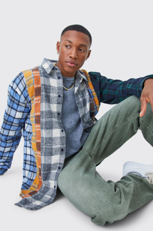 Camisa Oversize Asimétrica De Cuadros [1]