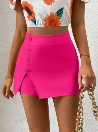 FEMEI - Fusta pantaloni Cu Detaliu Nasturi Cu Tiv Despicat