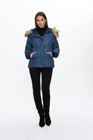 FEMEI - Geacă cu glugă albastră