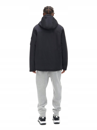 GEACĂ NEAGRĂ DE IARNĂ CU GLUGĂ, FERMOAR CLASIC, BUZUNARE [2]