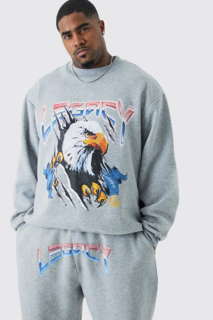 HANORACE - Hanorac supradimensionat Plus Liberty Eagle