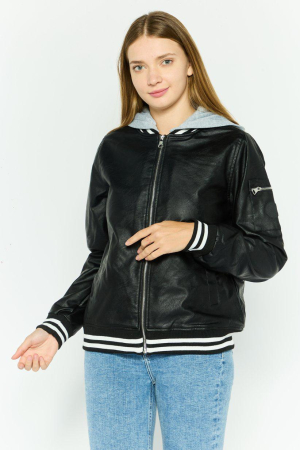 FEMEI - Jachetă cu glugă solidă pentru femei, neagră