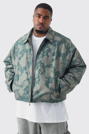 GECI - Jachetă Harrington Plus Boxy Pixelated Camo