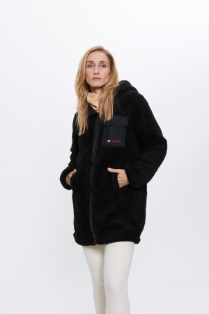 FEMEI - Jacheta pufoasa lunga cu capse