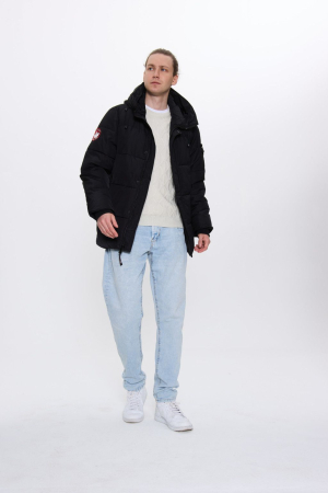 BĂRBAȚI - Jacketa neagra cu gluga