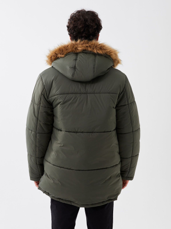 Palton bărbătesc cu glugă XSIDE Standard Fit KHAKI [2]