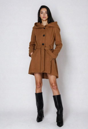 FEMEI - PALTON STEVE MADDEN ASIMETRIC MARO CU TEXTURĂ